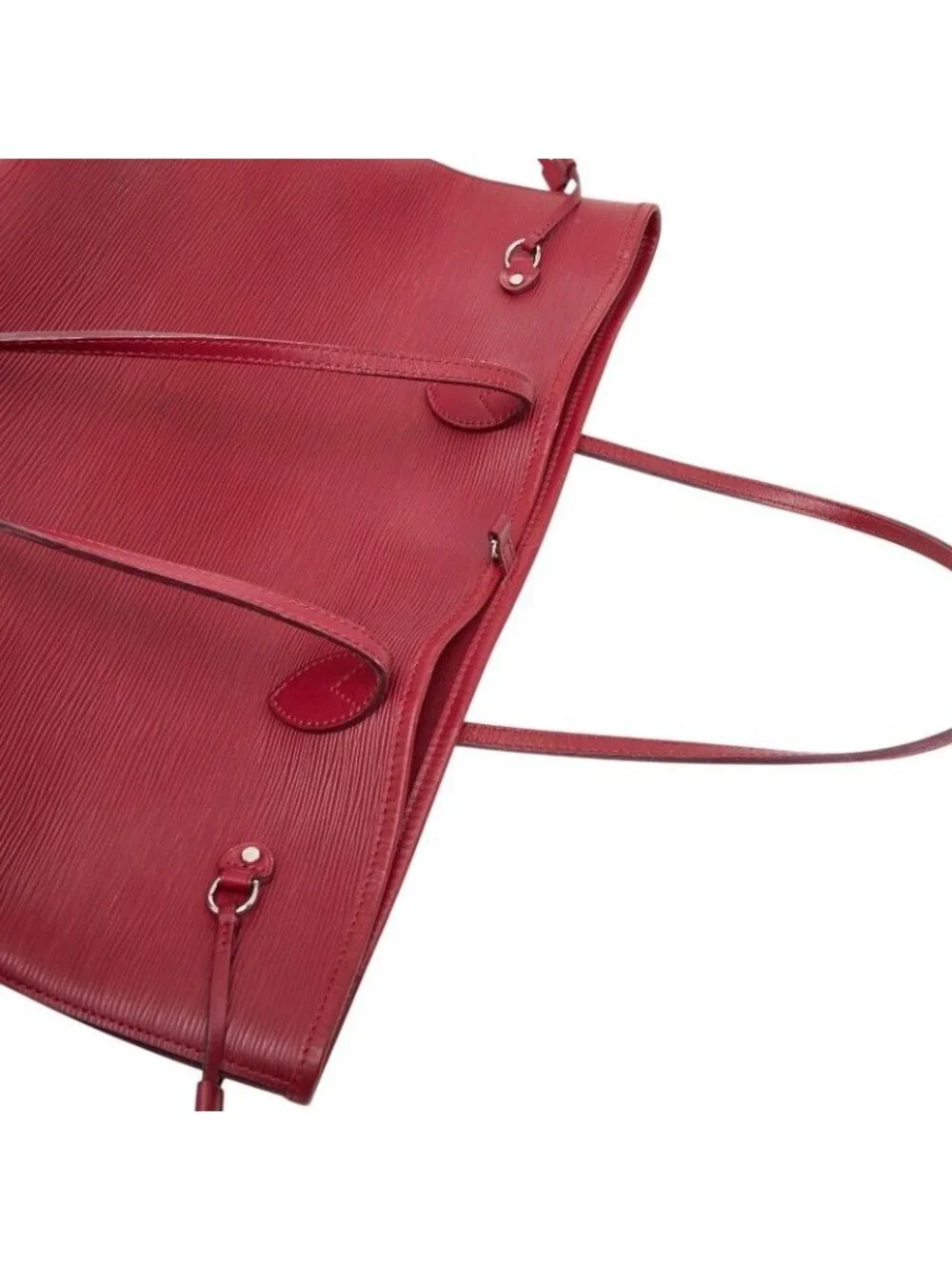 Louis Vuitton Epi Neverfull MM Tote Shoulder Bag Fuchsia Wine Red Leather